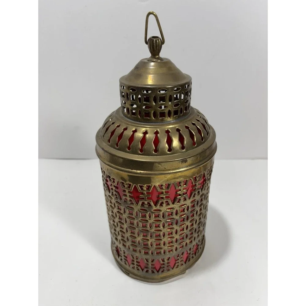 Vintage Brass Moroccan Moorish Hanging Pendant Lamp Incomplete